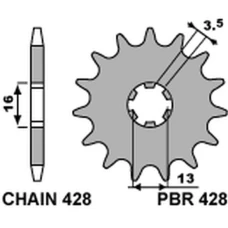ПЕРЕДНЯ ЗІРКА PBR CHT 428 12 SUZUKI JR 50 82-04 (LANC. 428)