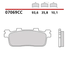 BREMBO 2026/03 КОЛОДКИ ДИСКОВІ ТОРМОЗНІ KH607 SCOOTER КАРБОН CERAMIC CC (POLMETALICZNE) ПЕРІД/ЗАД (ECE R90)