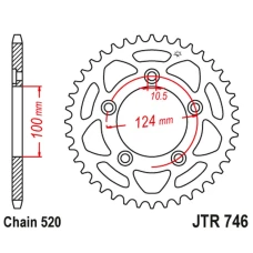 JT ЗІРОЧКА ЗАД 4444 48 DUCATI PANIGALE 899 14-15, SCRAMBLER 800 15-18 (-2) (444448JT) (LANC.520)