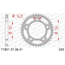 AFAM 2026/06 ШЕСТЕРНЯ ЗАД 4508 41 KTM 950/990/1190 RC8 /DUKE/ SUPERMOTO (LANC. 525) (JTR898.41)