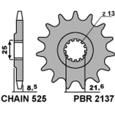 PBR ЗІРОЧКА ПЕРІД 2137 17 KAWASAKI ZX10R '04-'18 (JTF1537.17) (LANC. 525) (153717JT)