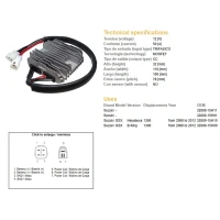 DZE РЕГУЛЯТОР НАПРУГИ SUZUKI GSXR 1300 HAYABUSA '08-'12, B-KING 1300 '08-'12 (MOSFET - 50A) (OEM:32800-15H10)