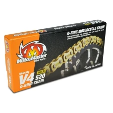 MOTO-MASTER ЛАНЦЮГ V4-520G O-RING GOLD CHAIN ЛАНЦЮГ КОЛІР ЗОЛОТИЙ (120 ЛАНКИ, ЗАСТІБКА W КОМПЛЕКТІ)