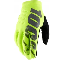 100 ПРОЦЕНТ РУКАВИЦІ CROSS/ENDURO BRISKER YOUTH JUNIOR SOFTSHELL FLUO YELLOW/BLACK КОЛІР ЖОВТИЙ FLUO/CZARNY РОЗМІР S