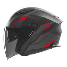 МОТОШОЛОМ ВІДКРИТИЙ NOX JET N130 MYST КОЛІР ЧОРНИЙ/ЧЕРВОНИЙ МАТОВА РОЗМІР M
