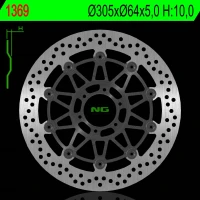 NG ДИСК ТОРМОЗНИЙ ПЕРІД KTM 950/990 SMR/SMT 05-14 (305X64X5,0MM) (6X8,5MM) PLYWAJACA