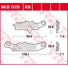 TRW LUCAS КОЛОДКИ ДИСКОВІ ТОРМОЗНІ KH342 KH349 SINTER OFFROAD KAWASAKI KFX 450 / 700 04-14, KVF 700 04-06, ПЕРІД