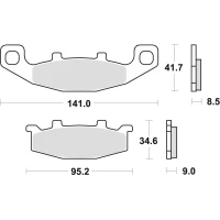 TRW LUCAS КОЛОДКИ ДИСКОВІ ТОРМОЗНІ KH129 SINTER STREET KAWASAKI ZL 600 95-97, ZZR 600 / 1100 90-92, ZR 750 91-99, GPZ 900 90-94, GTR 1000 94-01, ZR 1100 92-95, ZX11 93-01, SUZUKI GS 500 89-95, DR / VX 800 90-96, GSX 1100G 91-95, ПЕРІД/ЗАД