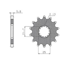 ПЕРЕДНЯ ЗІРКА SUNSTAR CHT 565 16 SUZUKI GS500E '89-'93 (JTF565.16) (LANC. 520) (56516JT)