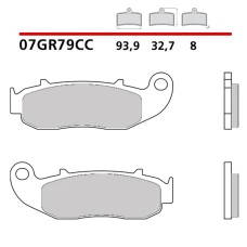 BREMBO 2026/03 КОЛОДКИ ДИСКОВІ ТОРМОЗНІ KH664 КАРБОН CERAMIC CC (POLMETALICZNE) ПЕРІД/ЗАД (ECE R90)