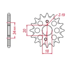 ПЕРЕДНЯ ЗІРКА GROSSKOPF CHT 2157 16 CRF150 R`07-`22 (+1) (JTF1310.16)