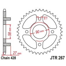 JT ЗІРОЧКА ЗАД JTR267 39 HONDA CD 175 '71-78' (26739JT) (LANC.428) ПІД ЗАМОВЛЕННЯ