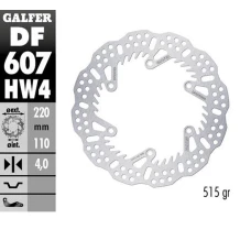 GALFER ДИСК ТОРМОЗНИЙ ЗАД KTM SX/EXC/SX-F/EXC-F '93-'23; GS/MX/LC4 '93-'23; GAS GAS EC/EC-F/MC/MC-F '21-'24; HUSQVARNA TC/TE/TX/FC/FE/FS '14-'24; HUSABERG TE/FE/FC/FX '04-'16; TRIUMPH TF 250X '24 (220X110X4MM) SHARK MX