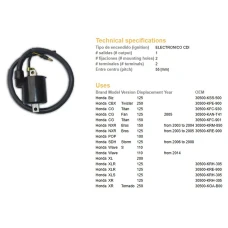 DZE КОТУШКА ВИСОКОГО НАПРУГИ HONDA XLR 125, CG 125 (30500-KRE-900)