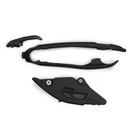 UFO 2024/01 КОМПЛЕКТ КРІПЛЕННЯ + НАПРАВЛЯЮЧА ЛАНЦЮГА HUSQVARNA TC 125 / 250 '23-'24, TE 150 / 250 / 300 '24, FC / TX / FX / FE 300 / 350 / 450 / 501 '24, КОЛІР ЧОРНИЙ