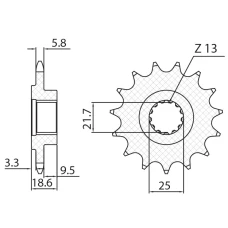 ПЕРЕДНЯ ЗІРКА SUNSTAR CHT 2119 14 KAWASAKI Z 750 '04-'12, Z 800 '13-'16 (JTF1538.14) (LANC. 520) (211914JT)