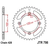 ЗАДНЯ ЗІРКА JR 798 48 SUZUKI RM 80\/85 '83-20, YAMAHA YZ 85 '02-20 (79848JT) (LANC. 428) КОЛІР ЧОРНИЙ - зображення 1