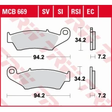 TRW LUCAS КОЛОДКИ ДИСКОВІ ТОРМОЗНІ KH185 KH389 ORGANIC HONDA XL 125 03-08, XR 400 96-03, XLV TRANSALP 97-13, XRV AFRICA TWIN 750 93-03, KAWASAKI KLX 650 93-01, SUZUKI DRZ 400 00-08, ПЕРІД