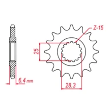 GROSSKOPF АКЦІЯ ЗІРОЧКА ПЕРІД 2168 14 (216814) YAMAHA YFZ 450 '09-'19, YFM 700 RAPTOR '06-'19 (JTF1592.14) (LANC. 520)