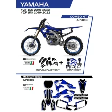 UFO КОМПЛЕКТ ПЛАСТІКОВ ПЛЮС КОМПЛЕКТ НАЛІПОК (OKLEIN) YAMAHA YZF 250 '19-'22; YZF 450 '18-'22 W КОМПЛЕКТІ ПЕРІД TABLICA (YA04860) І КРИШКИ АМОТРТИЗАТОРІВ (YA04814) APODIS КОЛІР ЧОРНИЙ