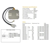 DZE РЕГУЛЯТОР НАПРУГИ SUZUKI GS550/650/750/850/1000/1100 (ESR090,ESR100) 32800-34210 (ESR090)