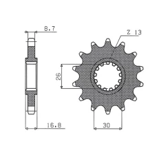 ПЕРЕДНЯ ЗІРКА SUNSTAR CHT 347 15 HONDA CBR 1000RR, CBF 1000 '06-'16 (JTF333.15) (LANC. 530) (34715JT)
