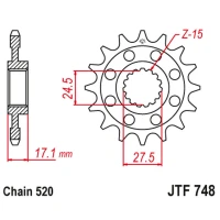 JT 2024/03 ЗІРОЧКА ПЕРІД 2250 15 Z ГУМА DUCATI 899 PANIGALE '14-'15, 959 PANIGALE '16-'19, (1199 PANIGALE '12-'17 КОНВЕРСІЯ NA LANC. 520) (225015JT) (LANC. 520)