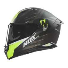 NOX ШОЛОМ INTEGRALNY (ПОВНИЙ FACE) Z БЛЕНДА N401 CROWER КОЛІР  ЧОРНИЙ/ЖОВТИЙFLUO МАТОВА РОЗМІР L