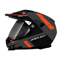 UFO 2023/07 ШОЛОМ ARIES OFFROAD / DUAL / TOURER / CROSSOVER Z СТІКЛО, DASZKIEM I БЛЕНДА ПРОТИСОНЯЧНИЙ КОЛІР CZARNY/SZARY/CZERWONY FLUO РОЗМІР M - UFO KOLEKCJA 2024