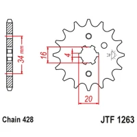 JT ЗІРОЧКА ПЕРІД 263 11 SUZUKI RM 80/85, YAMAHA XT 125 R/X (26311JT) (LANC. 428)