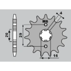 ПЕРЕДНЯ ЗІРКА GROSSKOPF CHT 425 16 SUZUKI TS125 R/X '90-'96, RG125 '92-'96 (JTF425.16)