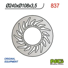 NG ДИСК ТОРМОЗНИЙ ПЕРІД YAMAHA DT 50R 03-08, XT 125R 05-08, MBK 50X-LIMIT 03-05 (240X108X3,5) (6X6,5MM)