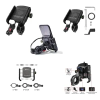 BIKETEC АКЦІЯ КРОНШТЕЙН ДЛЯ МОТОЦИКЛА Z ЗАРЯДНИЙ ПРИСТРІЙ USB 3.0 NA ТЕЛЕФОН MONTOWANY NA КЕРМА АБО ДЗЕРКАЛО ВИД: R9-METAL USB QC