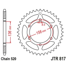ЗАДНЯ ЗІРКА JR 830 46 DERBI 659 MULHACEN '07-12, SUZUKI RGV/TV 250 '89-90 (83046JT) (LANC. 630)