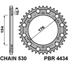ЗАДНЯ ЗІРКА PBR 4434 44 C45 HONDA CB 1000R (08-16) (JTR1340.44) (LANC. 530)