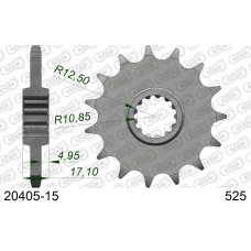 AFAM 2026/04 ШЕСТЕРНЯ ПЕРІД 2041 15 Z ГУМА HONDA CB 500 '94-'03, CBF 500 '04-'08 (JTF297.15RB) (LANC. 525)