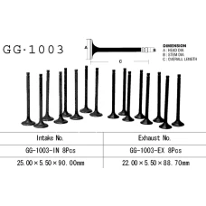 VESRAH КЛАПАН ВИПУСКНИЙ HONDA CB 750F/F2 '79-'83, CB 750K '79-'82 (DOHC) (OEM: 14721-422-000) (1 ШТ.) (MADE IN JAPAN)