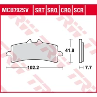 TRW LUCAS ZF КОЛОДКИ ДИСКОВІ ТОРМОЗНІ KH447 SINTER TRACK DUCATI V4 1000 PANIGALE '19-, MONSTER 1200 '16-, MULTISTRADA 1260 '18-, KTM DUKE 690 '13-'20, SUZUKI GSX-R 600/750 '11-'16, TRIUMPH DAYTONA 675 '11-'16, HUSQVARNA NUDA 900 '12-'14 ПЕРІД
