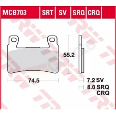 TRW LUCAS LUCAS КОЛОДКИ ДИСКОВІ ТОРМОЗНІ KH265 KH296 SPIEK METALICZNY SINTER RACING (WYCZYNOWE NA TOR) (ЗАМІНЮЄ MCB703SRQ)