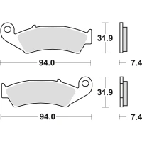 TRW LUCAS КОЛОДКИ ДИСКОВІ ТОРМОЗНІ KH125 SPIEK METALICZNY SINTER OFFROAD (WYCZYNOWE) HONDA CR 125 / 250 87-94, NX / XR 250 88-95, CR 500 87-94, XR 600 88-99, KAWASAKI KX 125 94-08, ПЕРІД (АКЦІЯ)