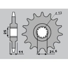 ПЕРЕДНЯ ЗІРКА CHT 580 15 YAMAHA FZ6 '04-'10, R6 '99-'14 (ЛАНЦЮГ 530)