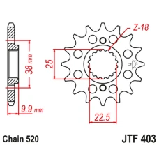 JT ЗІРОЧКА ПЕРІД 2200 15 BMW G 450 X '08-11', HUSQVARNA 449/511 TC/TE/SM '11-12' (220015JT) (LANC. 520)