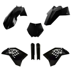 POLISPORT КОМПЛЕКТ ПЛАСТІКОВ (ПОВНИЙ KIT) KTM SX/SX-F/XC-F '08-'10 W КОМПЛЕКТІ TABLICA ПЕРІД (8664400002) I КРИШКИ АМОТРТИЗАТОРІВ (8398500003) КОЛІР ЧОРНИЙ