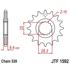 JT ЗІРОЧКА ПЕРІД 2168 16 YAMAHA YFZ 450/YFM 700 RAPTOR '06-'19 (216816JT) (LANC. 520)