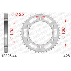 AFAM 2026/06 ШЕСТЕРНЯ ЗАД 4372 44 YAMAHA YBR 250 '07-'11 (LANC. 428) (JTR1870.44)