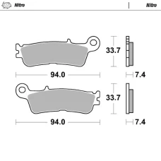 MOTO-MASTER КОЛОДКИ ДИСКОВІ ТОРМОЗНІ SINTER METAL ENDURO: 21 (NITRO) ПЕРІД / ПЕРІД KH755 FANTIC XX 125, XEF/XXF 250/450, XEX 250 '22-, YAMAHA YZ 250 '22-, WR/YZ 250F/450F '21-, YZ 450FX '21-