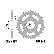 PBR 13/07 ШЕСТЕРНЯ ЗАД 843 48 (LANC. 428) (MADE IN ITALY)