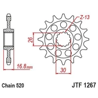 JT ШЕСТЕРНЯ ПЕРІД 347 16 HONDA CB 750 HORNET 23-'25, XL 750 TRANSALP '23-'25 (347M16) (LANC. 520)