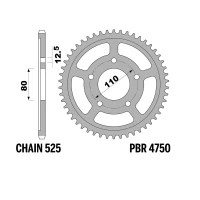 PBR 13/07 ШЕСТЕРНЯ ЗАД 4750 44 (LANC. 525) (MADE IN ITALY)