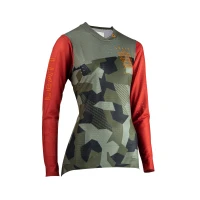 LEATT (НОВИНКА 2023) СОРОЧКА ROWEROWA (DAMSKA) MTB GRAVITY 4.0 JERSEY CAMO КОЛІР ZIELONY/BORDOWY РОЗМІР S